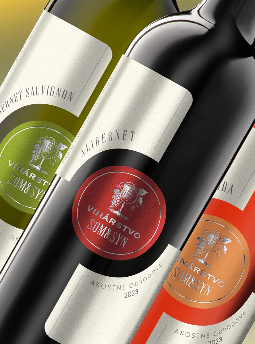 Dizajn etikety na víno Avantgarda