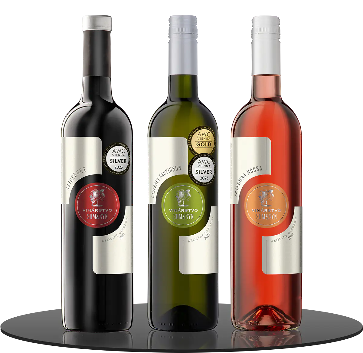 Dizajn etikety na víno Avantgarda – moderná kompozícia s výrazným centrálnym prvkom